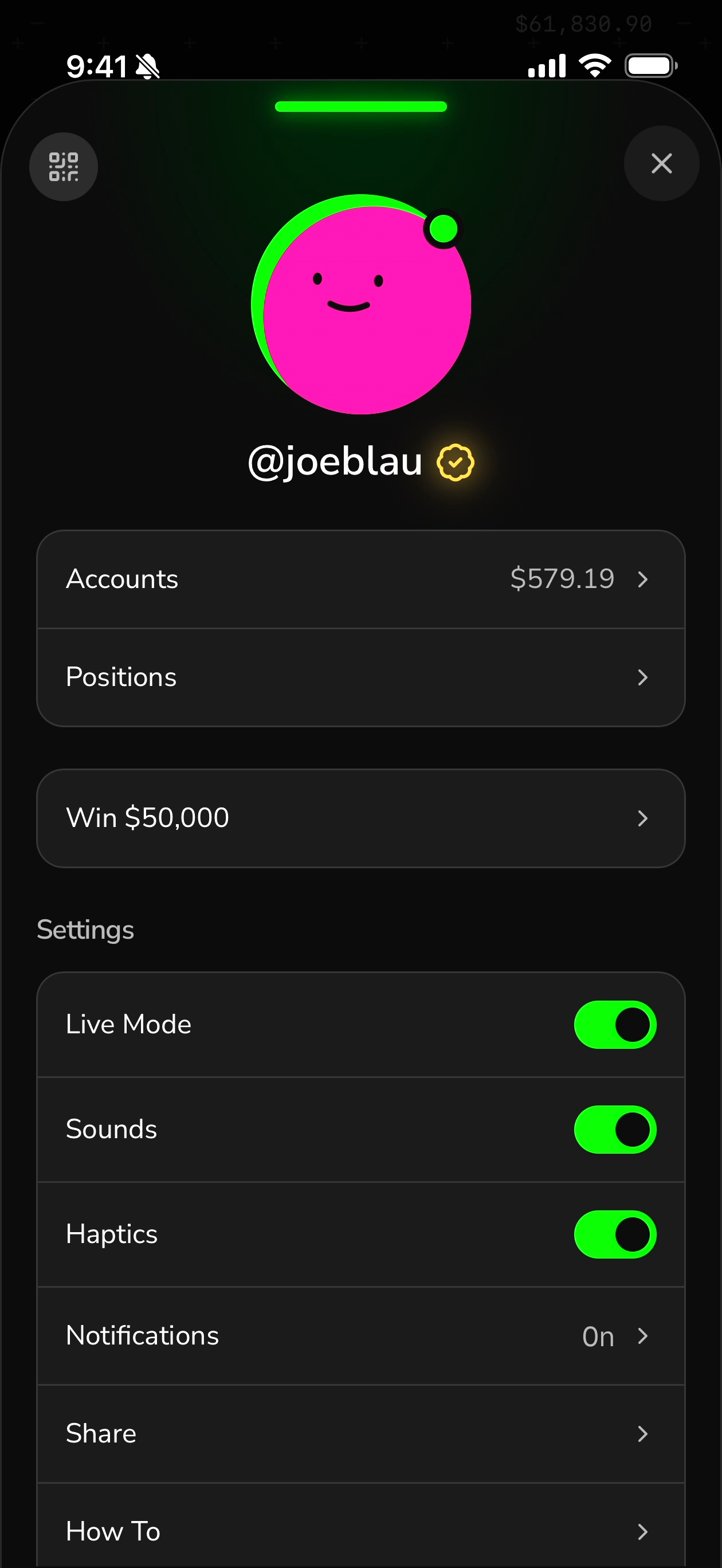 A profile showing the gold Genesis badge next to the @handle